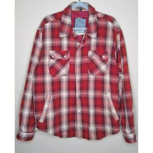 Rip Curl Men's Button Up Shacket Red Plaid Jacket